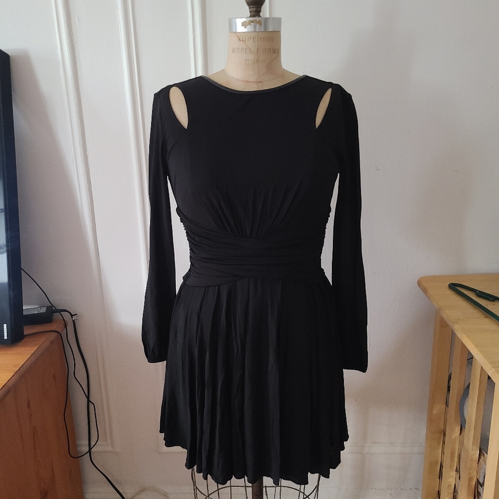 Express black fit and flare dress